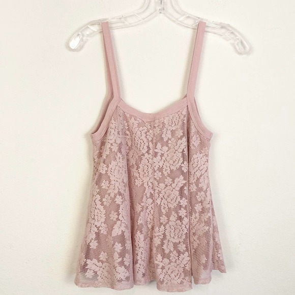Love on a Hanger Pink Lace Tank Top Small - Picture 2 of 3